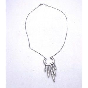 Stella & Dot Dangle Chain Pendant Necklace Silver Tone Lobster Closure Signed